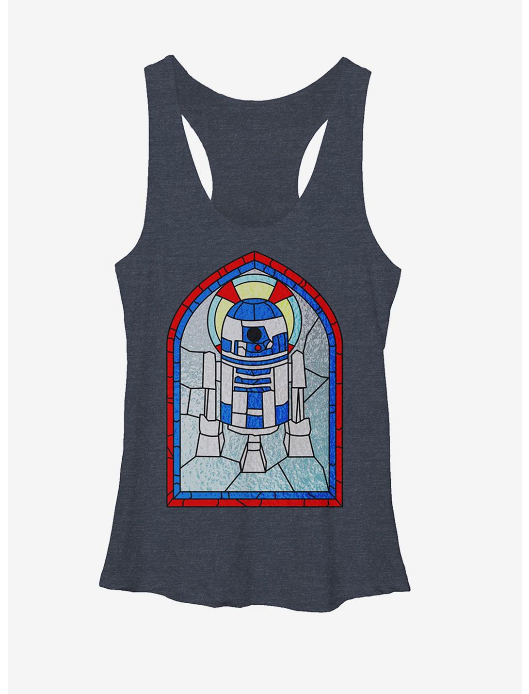 Star Wars R2D2 Stained Glass Womens Tank, NAVY HTR, hi-res