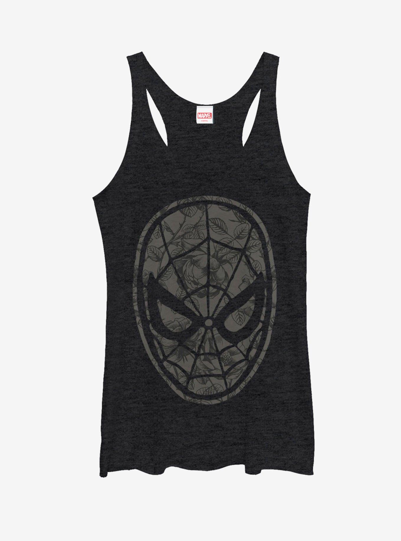 Marvel Spider-Man Grayscale Floral Print Womens Tank, , hi-res