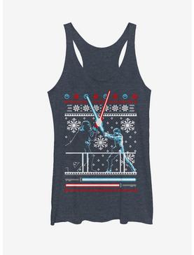 Star Wars Ugly Christmas Sweater Duel Womens Tank, , hi-res