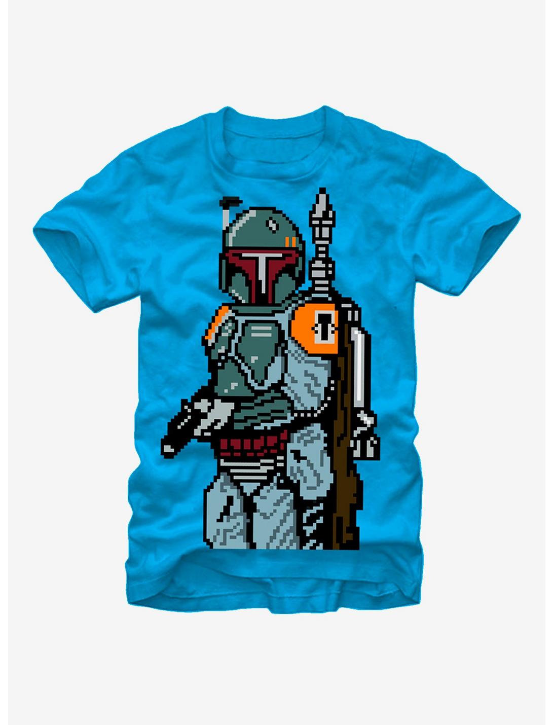 Star Wars Pixel Boba Fett Bounty Hunter T-Shirt, TURQ, hi-res
