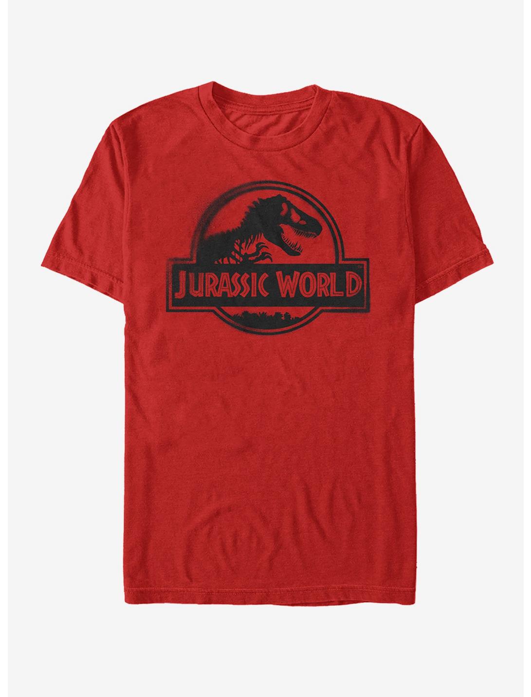 Jurassic World Spray Paint Print Logo T-Shirt, RED, hi-res