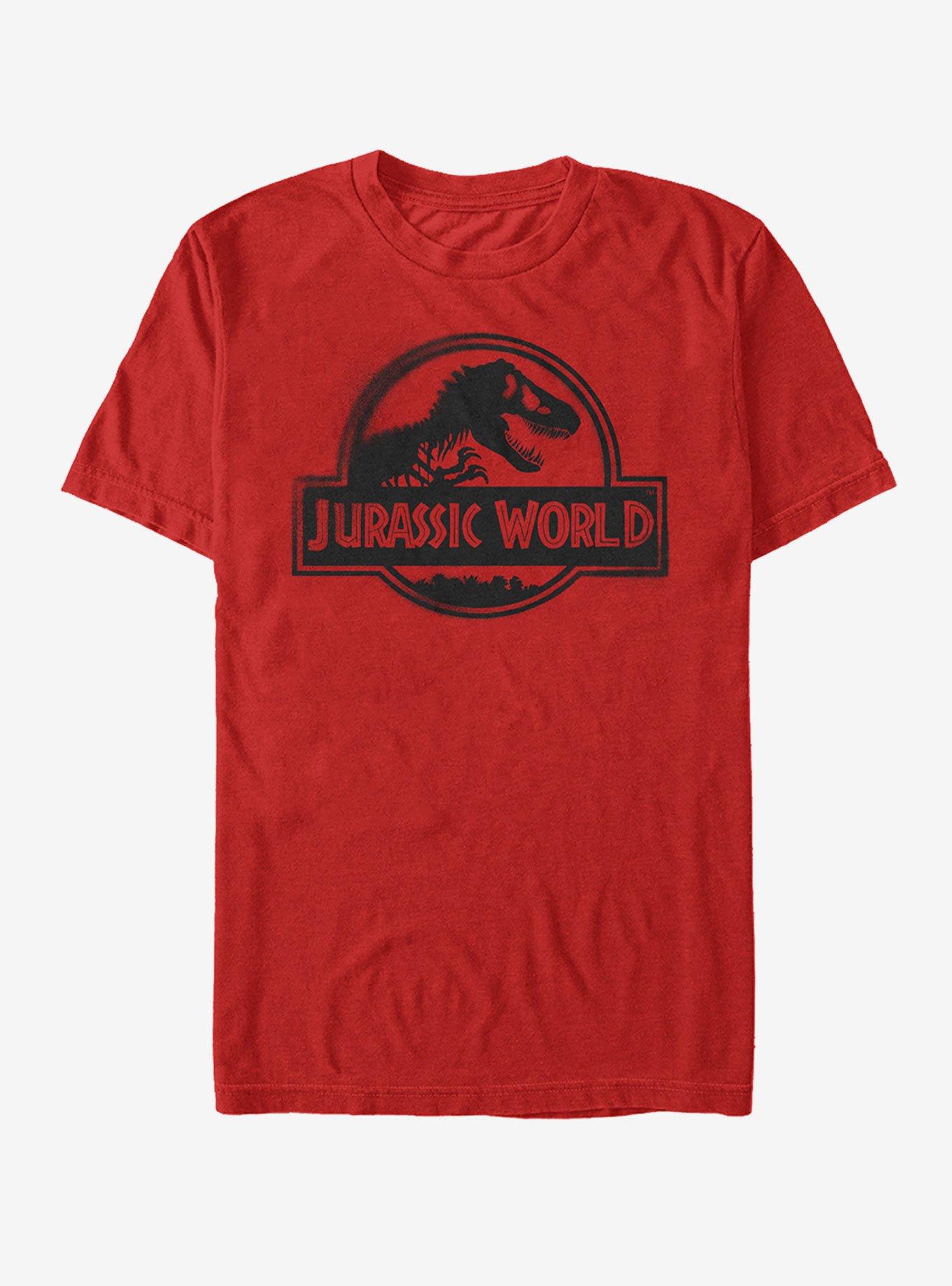 Jurassic World Spray Paint Print Logo T-Shirt, RED, hi-res