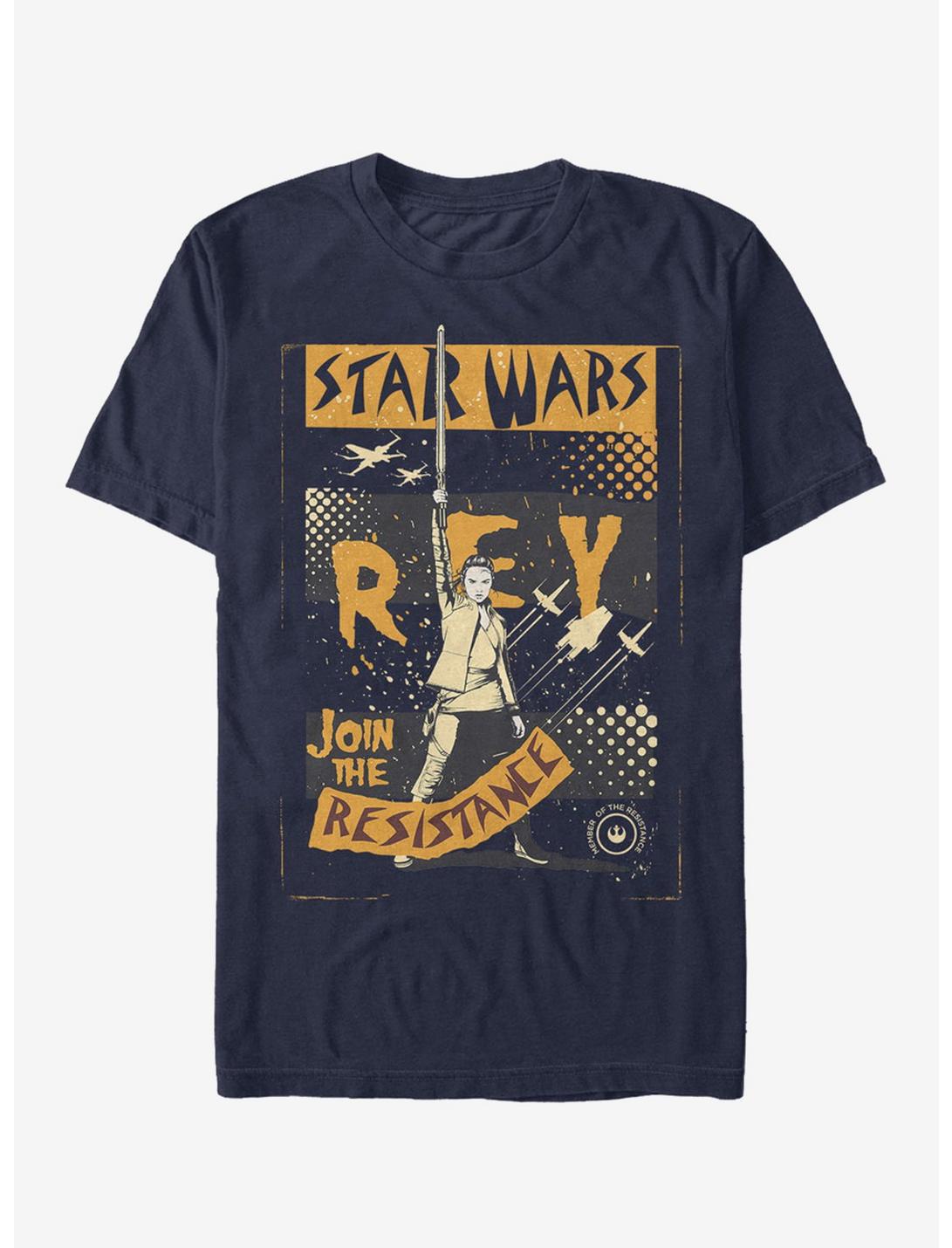 Star Wars Rey Join Resistance T-Shirt, NAVY, hi-res