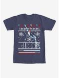 Star Wars Ugly Christmas Sweater Duel T-Shirt, NAVY, hi-res