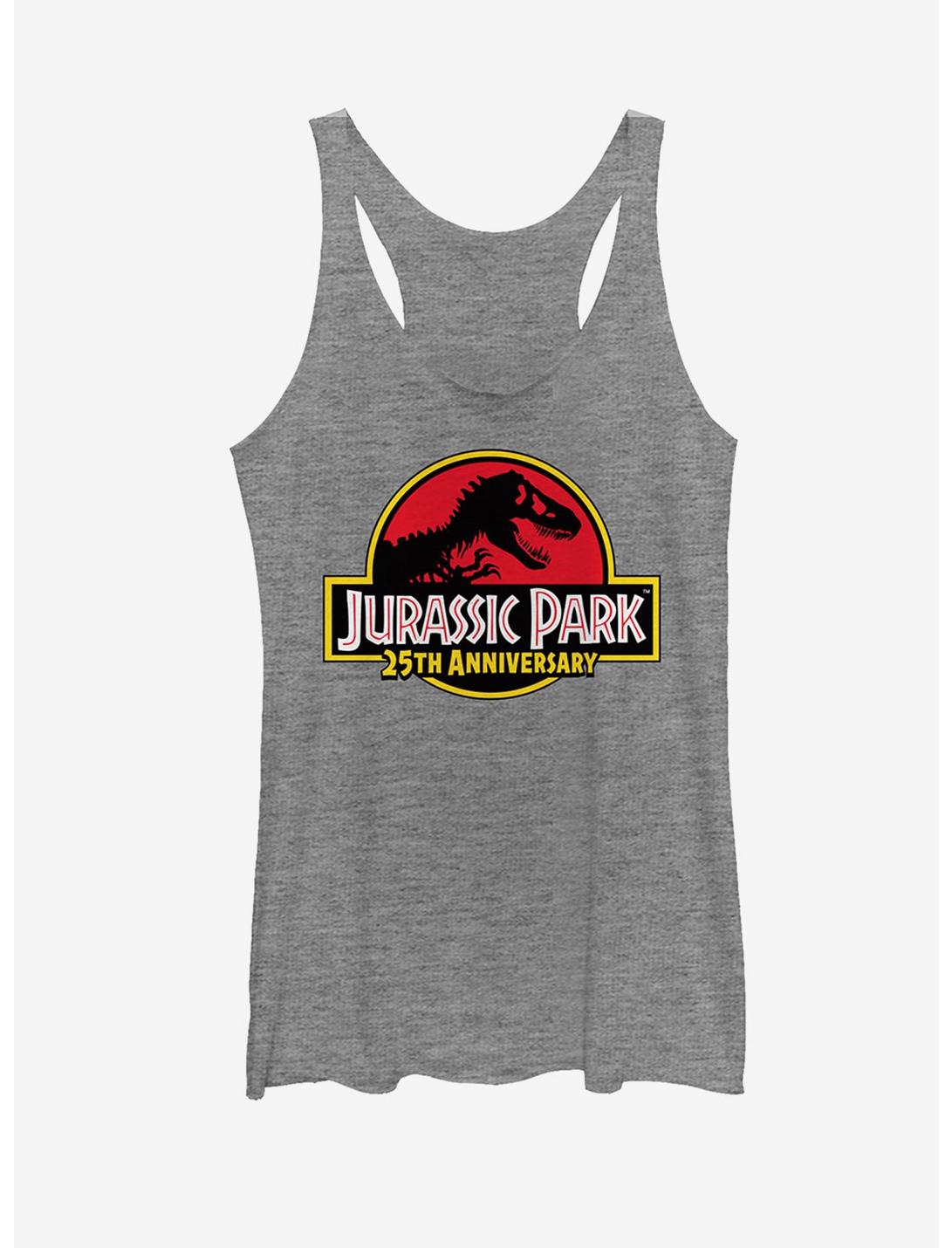 Jurassic Park 25th Anniversary Logo Womens Tank, GRAY HTR, hi-res