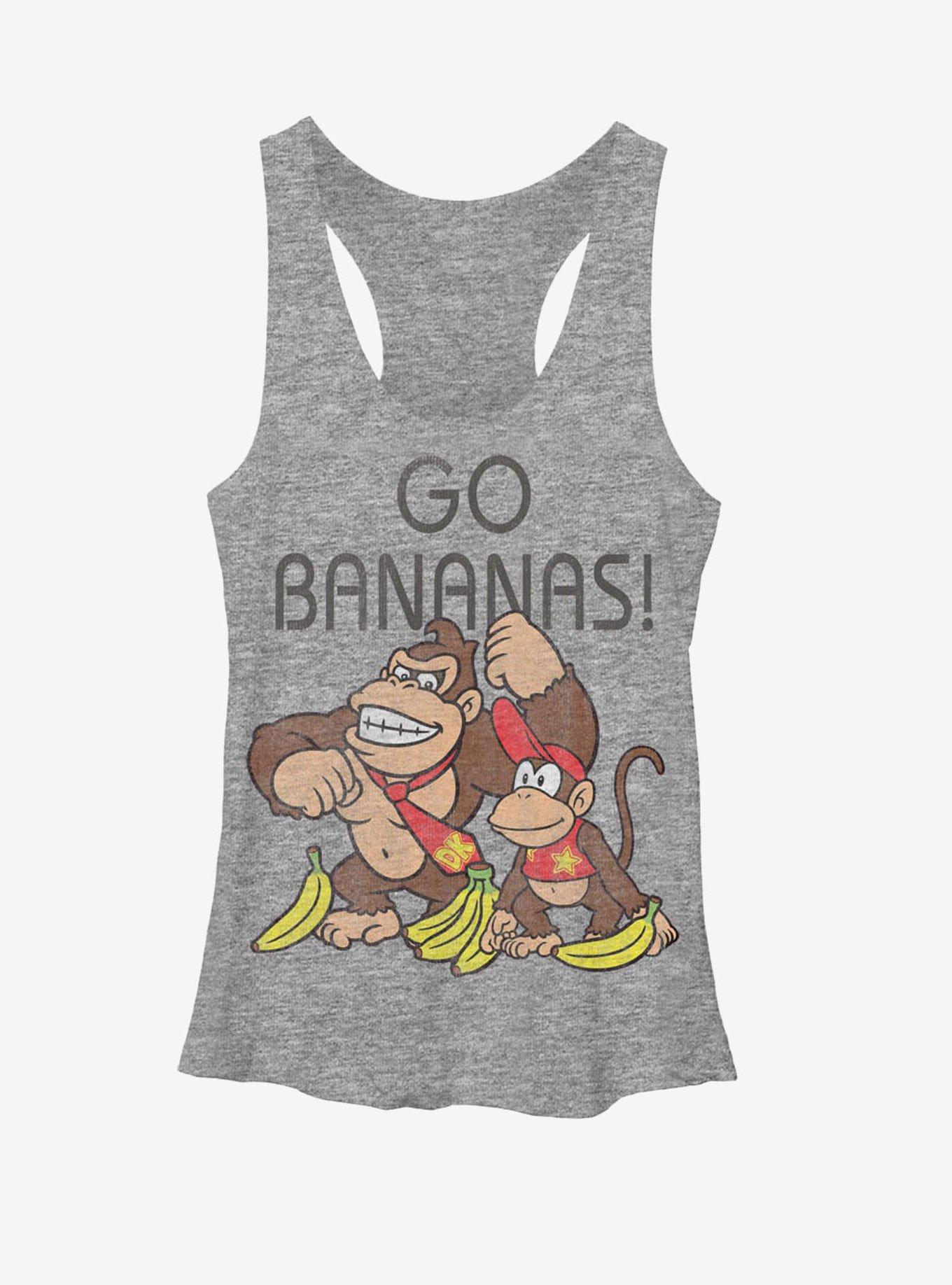 Nintendo Donkey Kong Go Bananas Womens Tank, GRAY HTR, hi-res