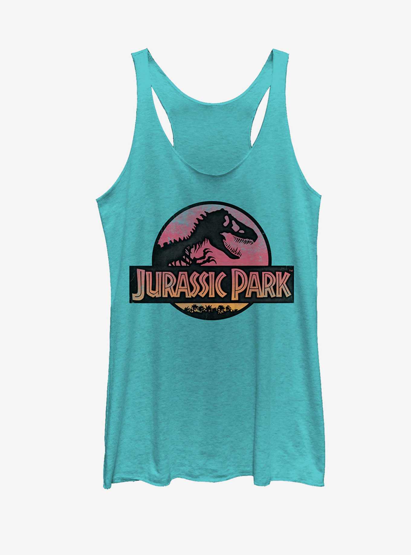 Jurassic Park Logo Watercolor Print Womens Tank, , hi-res