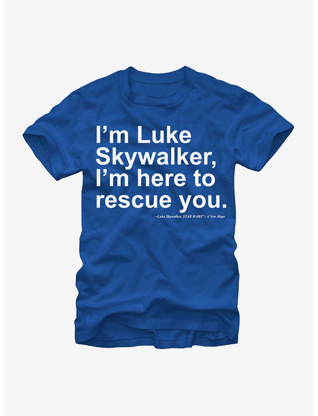Star Wars I'm Here to Rescue You T-Shirt, ROYAL, hi-res