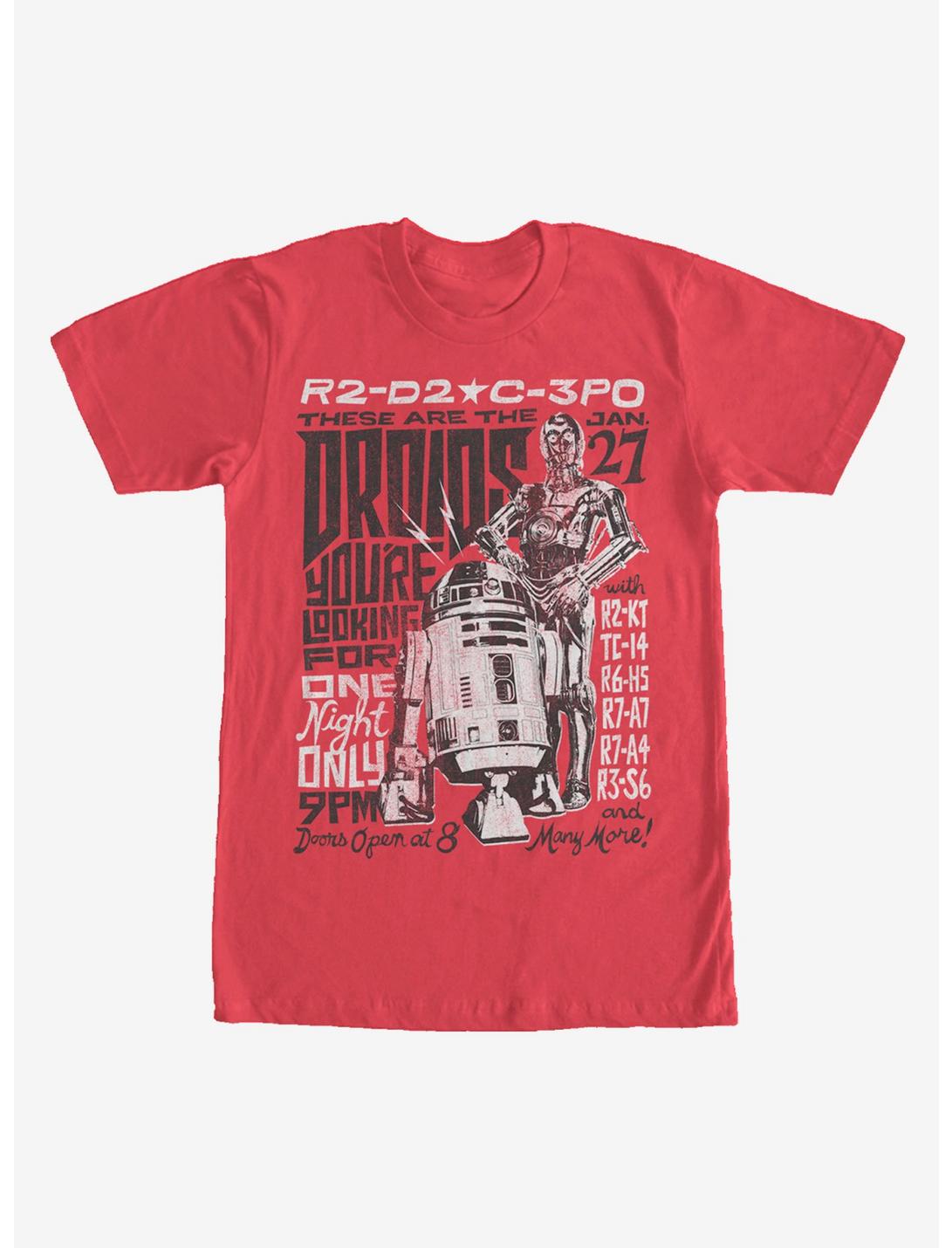 Star Wars R2-D2 and C-3PO Concert Poster T-Shirt, RED, hi-res