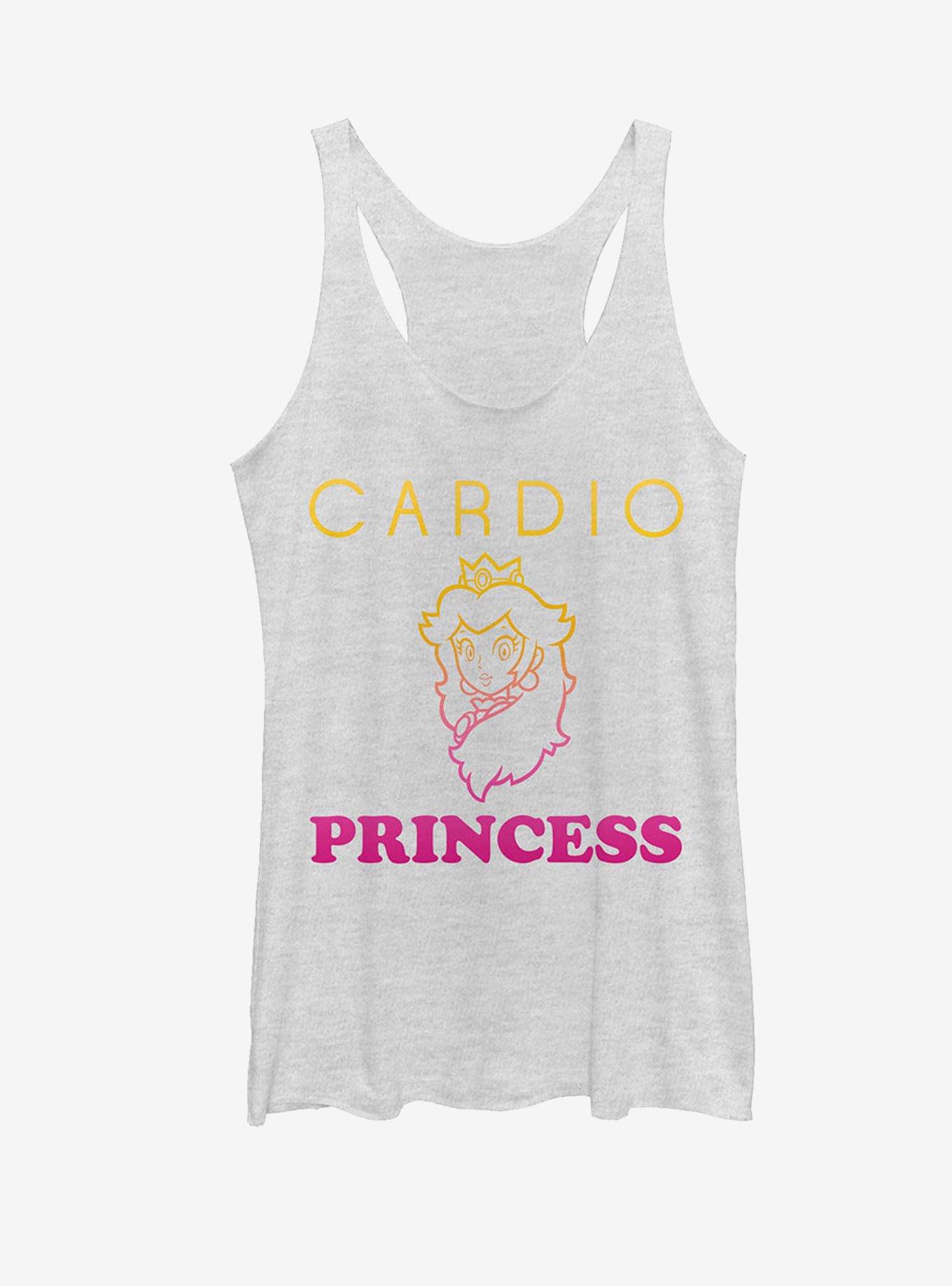 Nintendo Cardio Princess Peach Womens Tank, WHITE HTR, hi-res