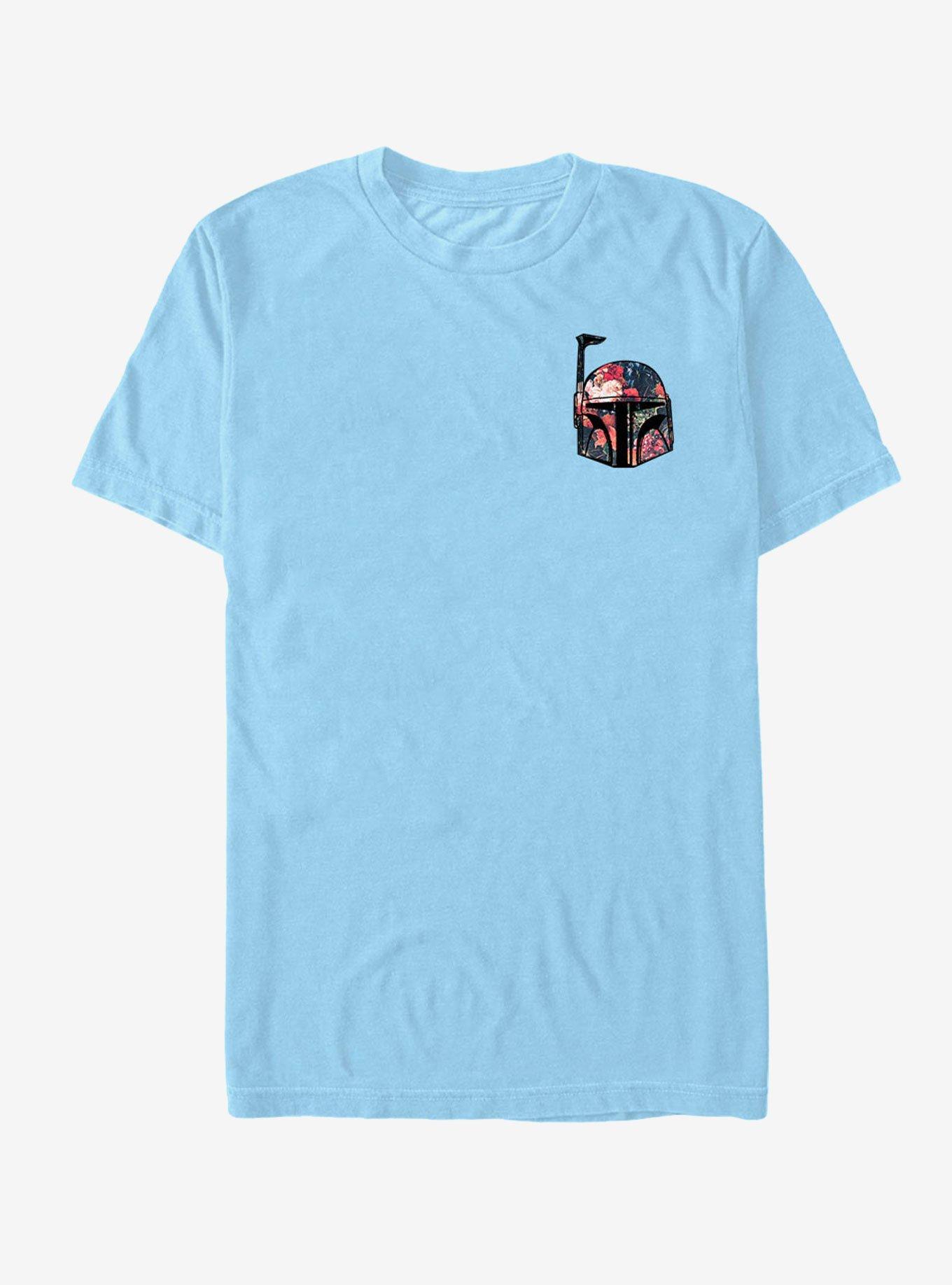 Star Wars Mini Floral Print Boba Fett Helmet T-Shirt, LT BLUE, hi-res