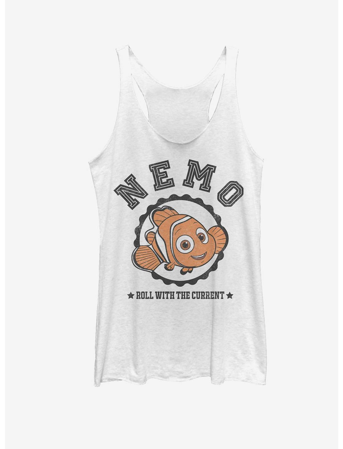 Disney Pixar Finding Nemo Roll With Current Womens Tank, WHITE HTR, hi-res