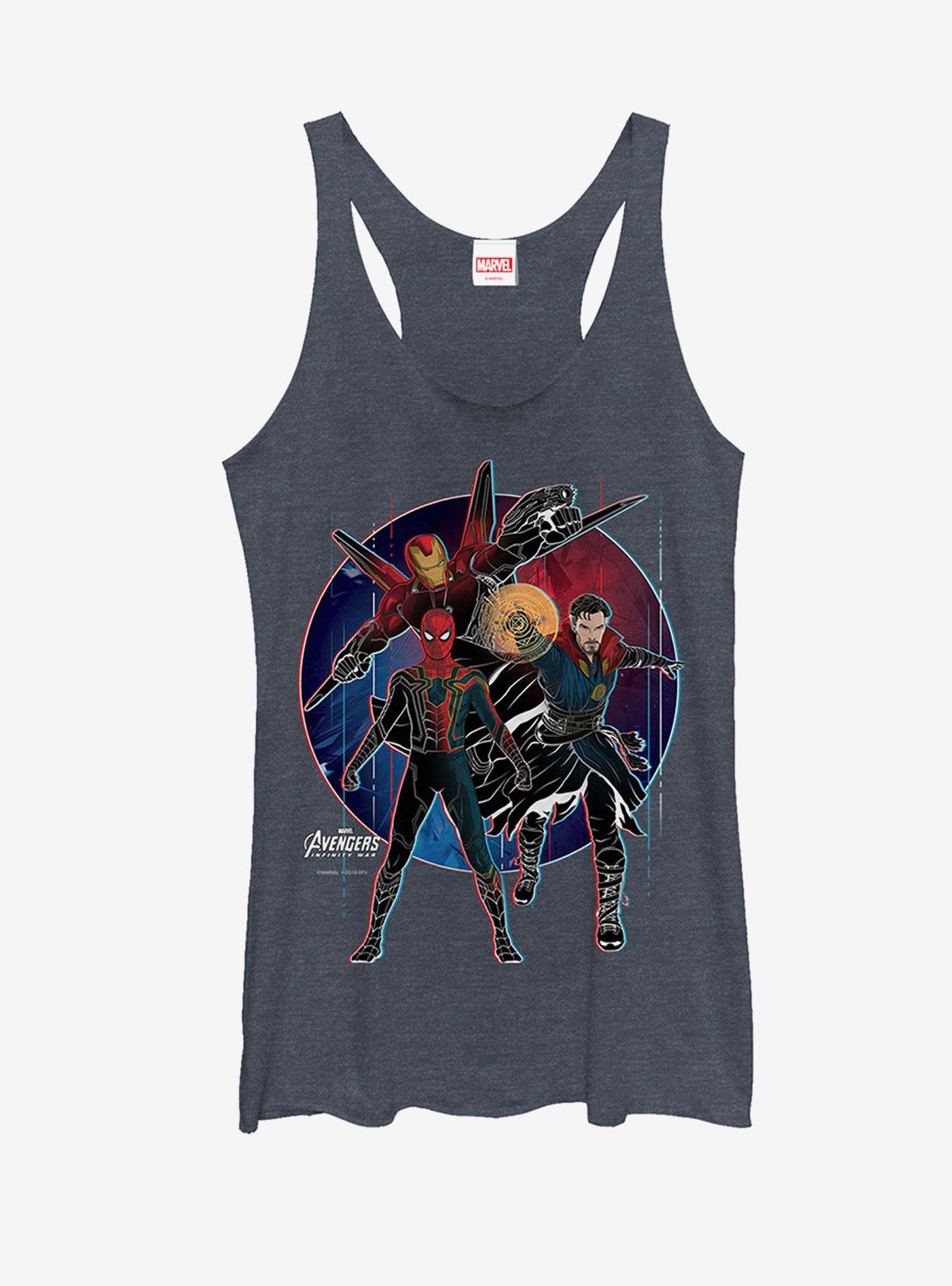 Marvel Avengers: Infinity War Spider-Man Circle Womens Tank, NAVY HTR, hi-res