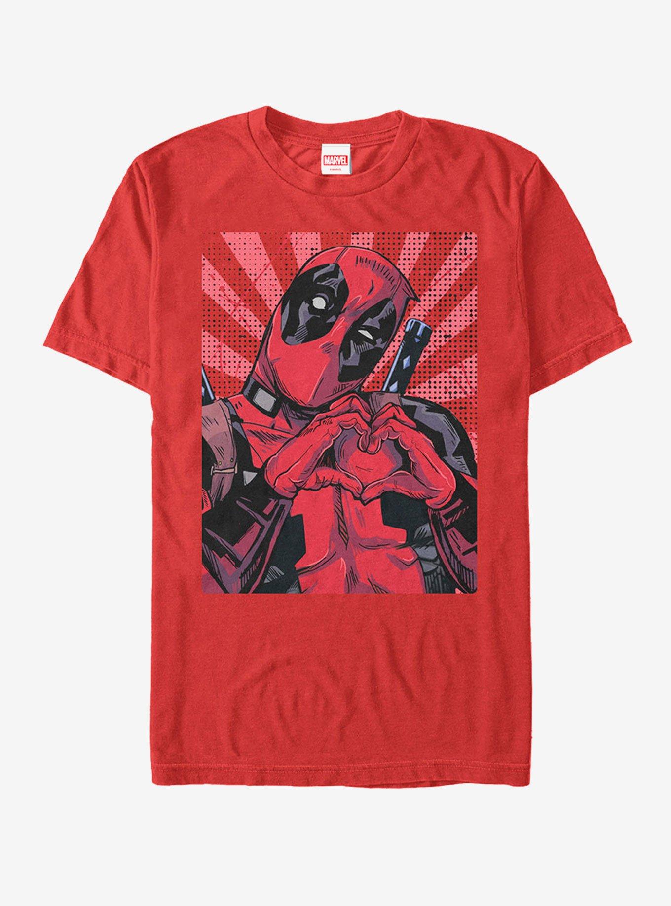 Marvel Deadpool Heart You T-Shirt - RED | BoxLunch