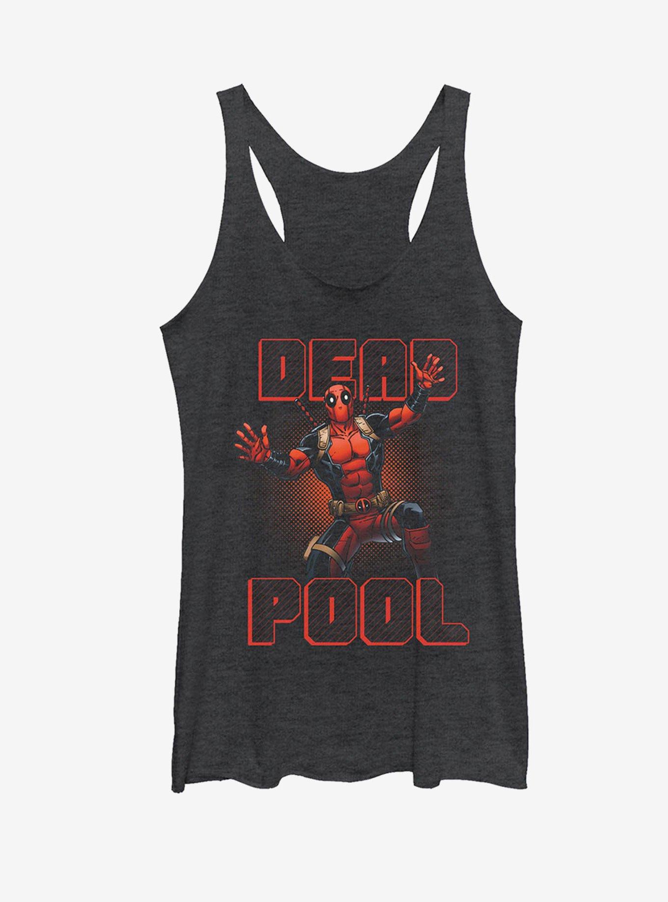 Marvel Deadpool Stripes Womens Tank, BLK HTR, hi-res