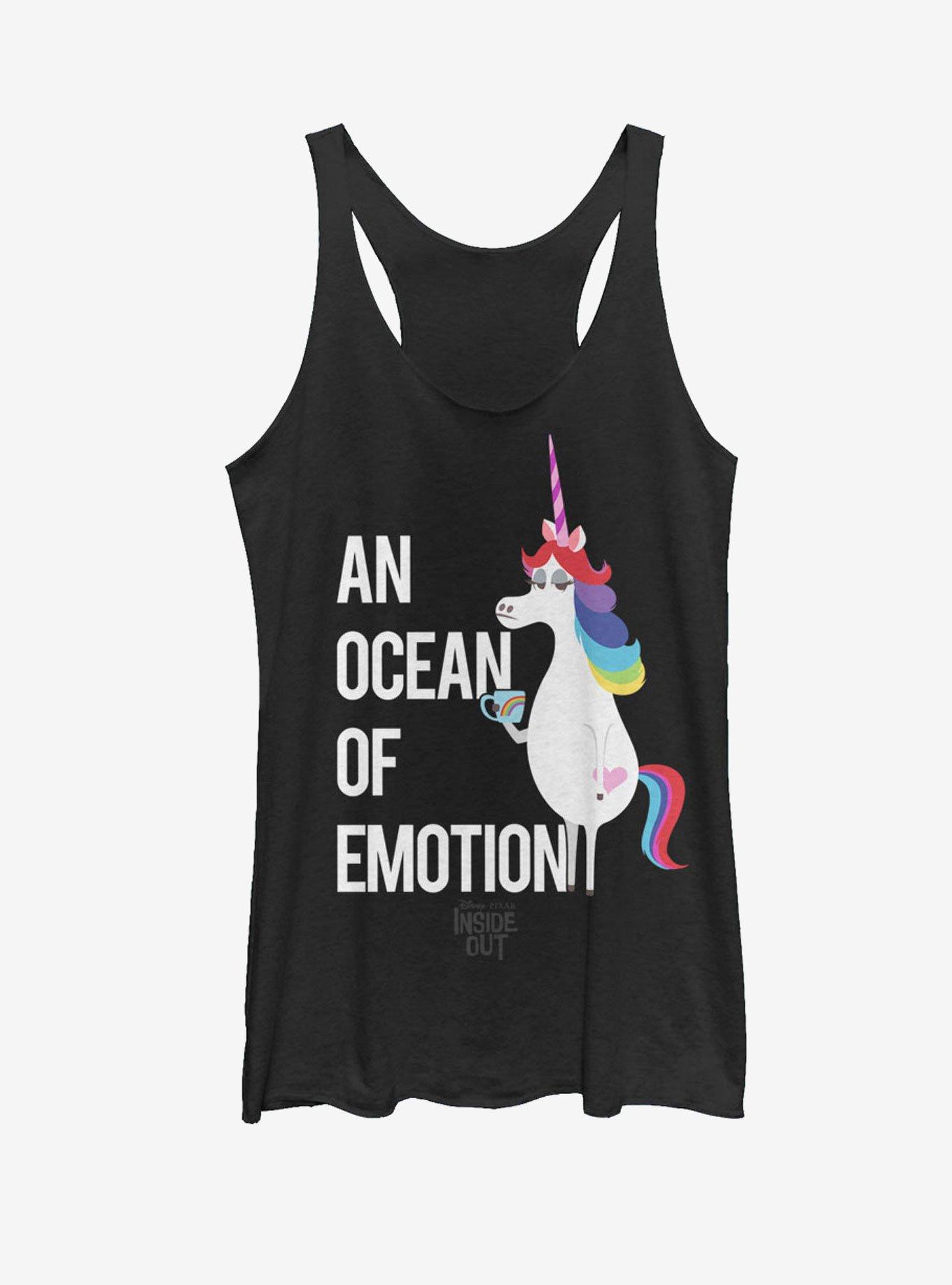 Disney Pixar Inside Out Rainbow Unicorn Ocean of Emotion Womens Tank, BLK HTR, hi-res
