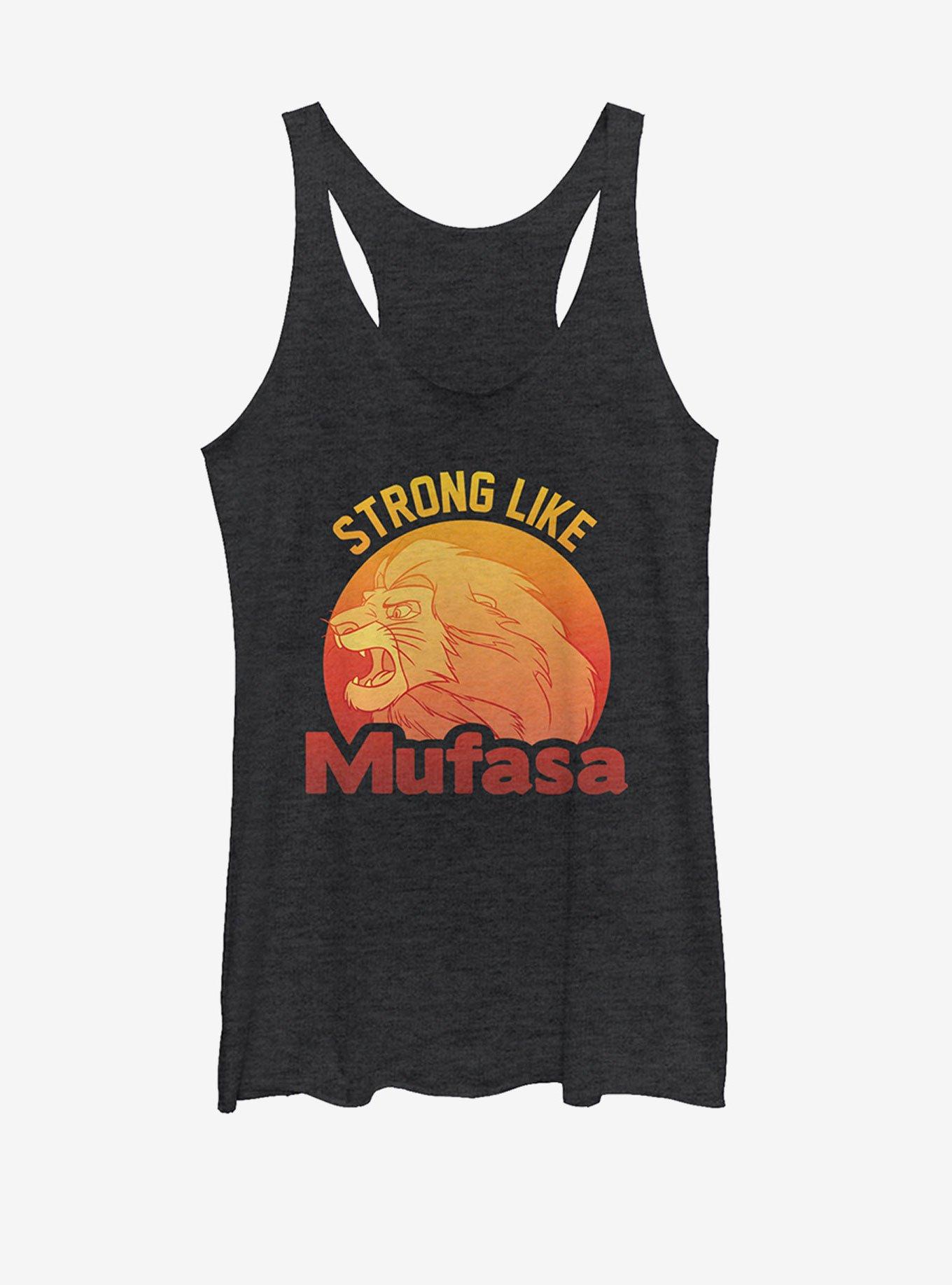 Disney The Lion King Simba Strong Like Mufasa Womens Tank, BLK HTR, hi-res