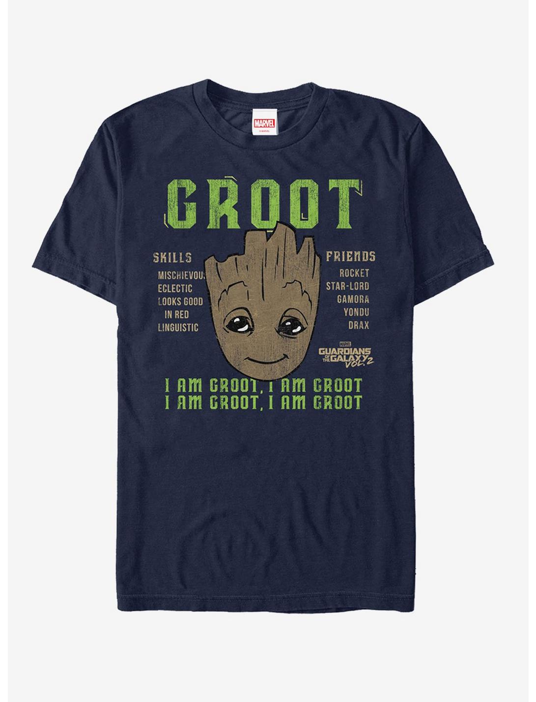 Guardians of the Galaxy Vol. 2 Groot Skills T-Shirt, NAVY, hi-res