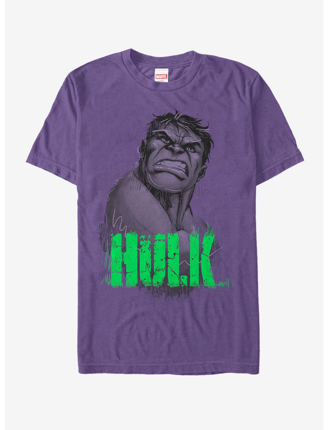 Marvel Hulk Smile Sketch T-Shirt, PURPLE, hi-res
