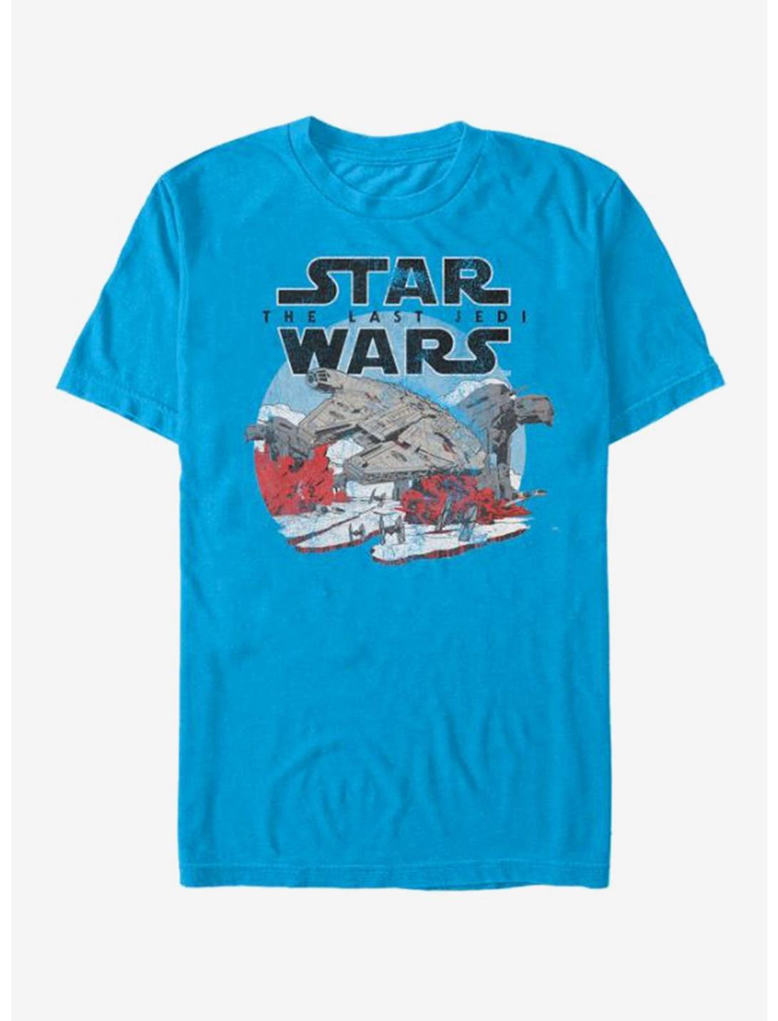 Star Wars Millennium Falcon Crait Battle T-Shirt, TURQ, hi-res