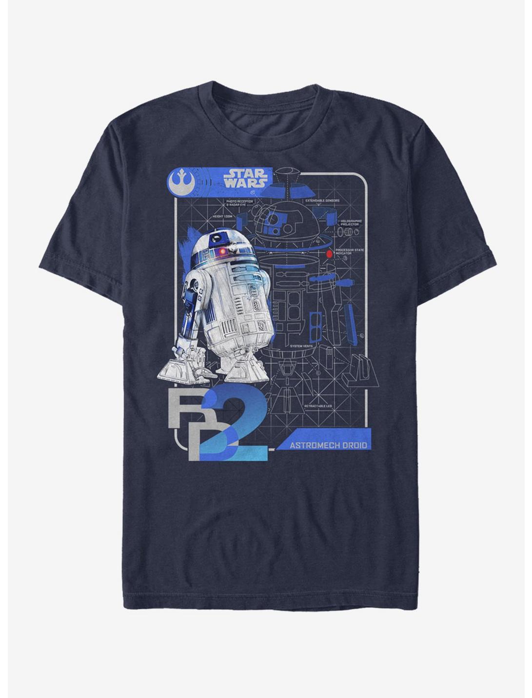 Star Wars R2-D2 Schematics T-Shirt, NAVY, hi-res