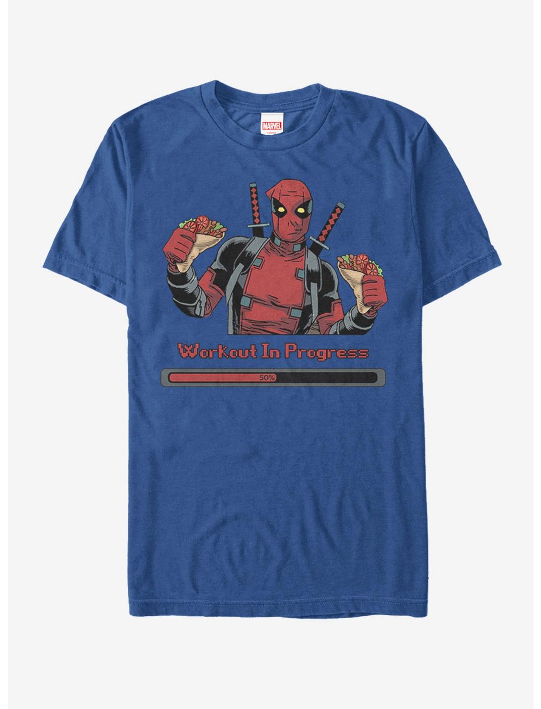 Marvel Deadpool Workout in Progress T-Shirt, ROYAL, hi-res