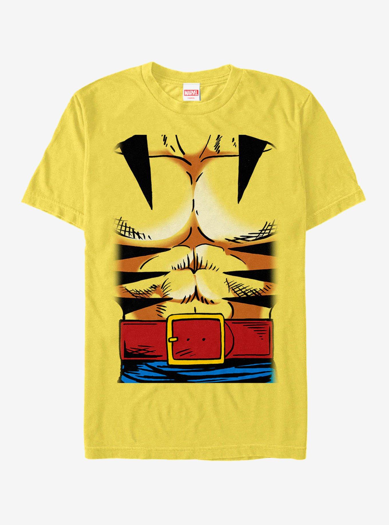 Marvel Halloween X-Men Wolverine Costume T-Shirt - YELLOW