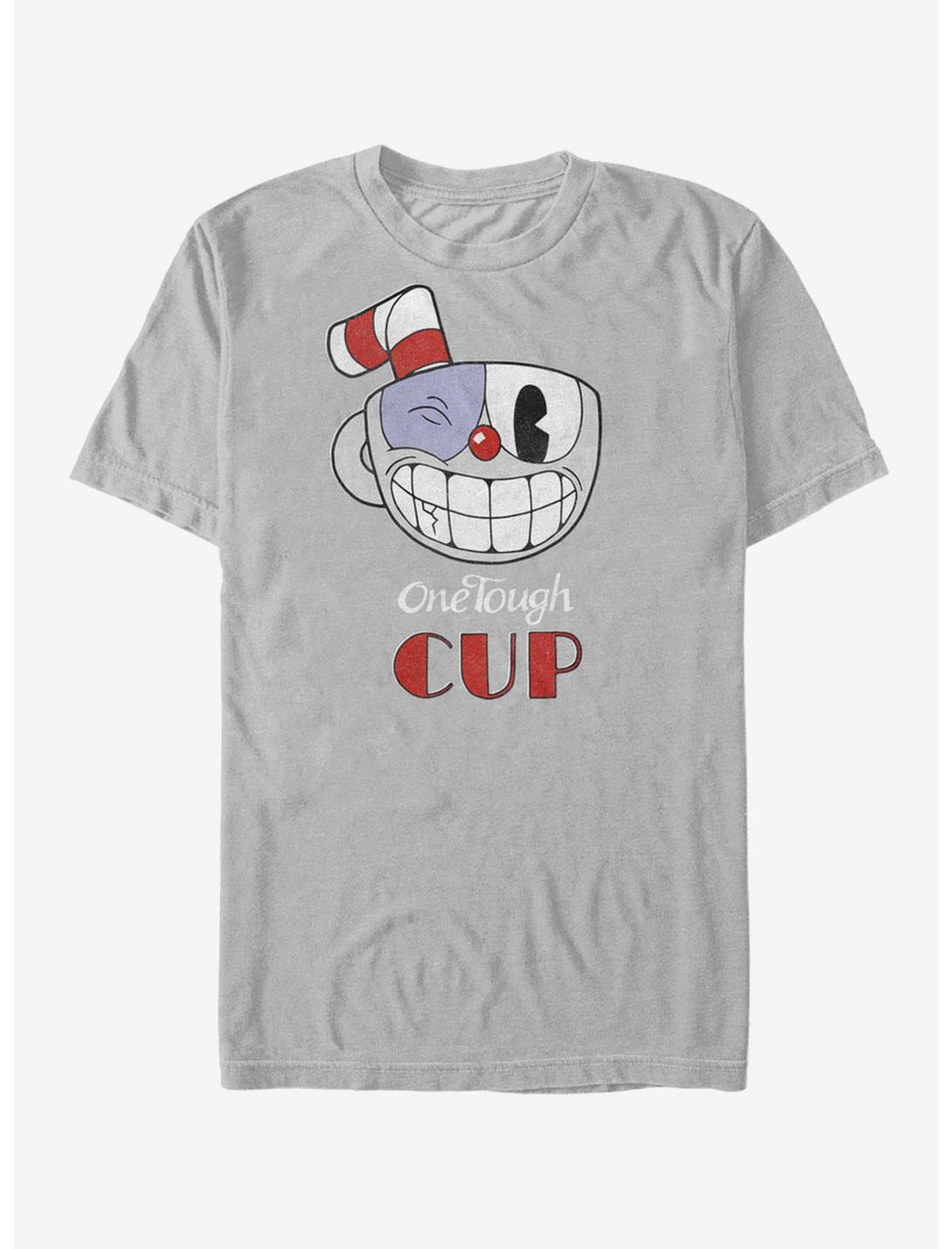Cuphead Tough Cup Grin T-Shirt, SILVER, hi-res