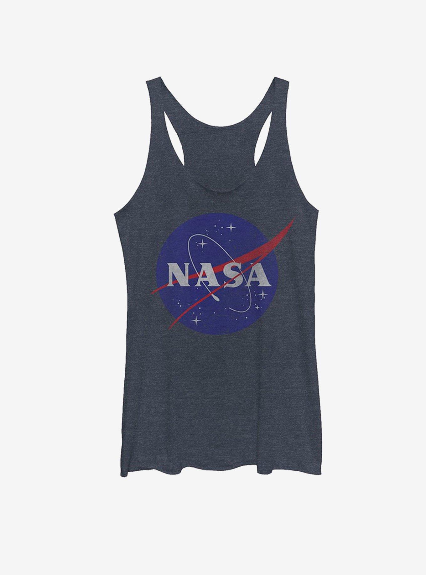 NASA Classic Logo Womens Tank Top, NAVY HTR, hi-res
