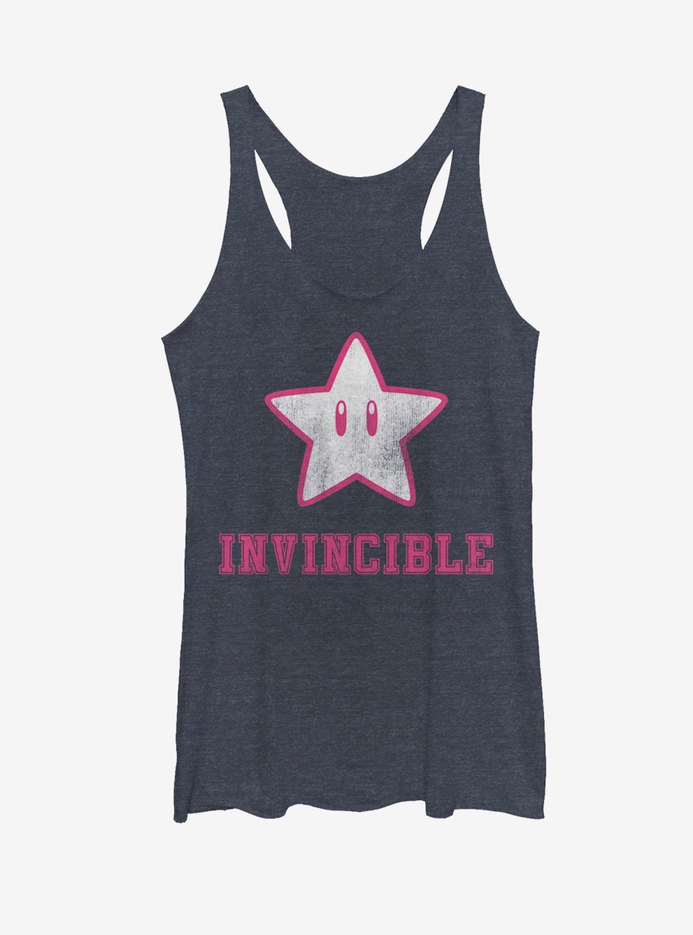 Nintendo Super Star Invincible Womens Tank, NAVY HTR, hi-res