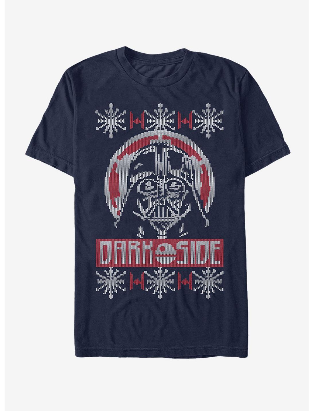 Star Wars Ugly Christmas Sweater Dark Side T-Shirt, NAVY, hi-res