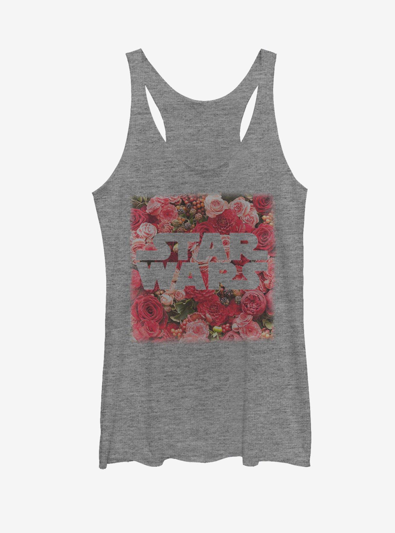 Star Wars Rose Floral Print Logo Womens Tank, , hi-res