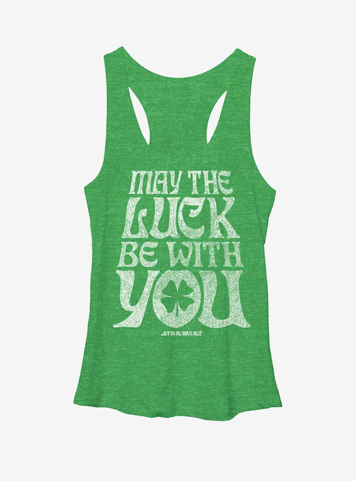 Star Wars St. Patrick's Day May the Luck Be With You Womens Tank, ENVY, hi-res