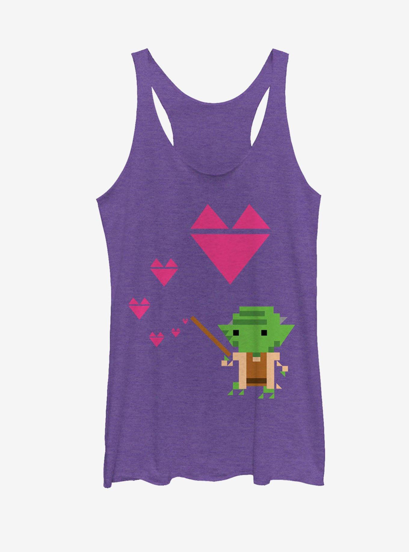 Star Wars Valentine's Day Yoda Womens Tank, PUR HTR, hi-res