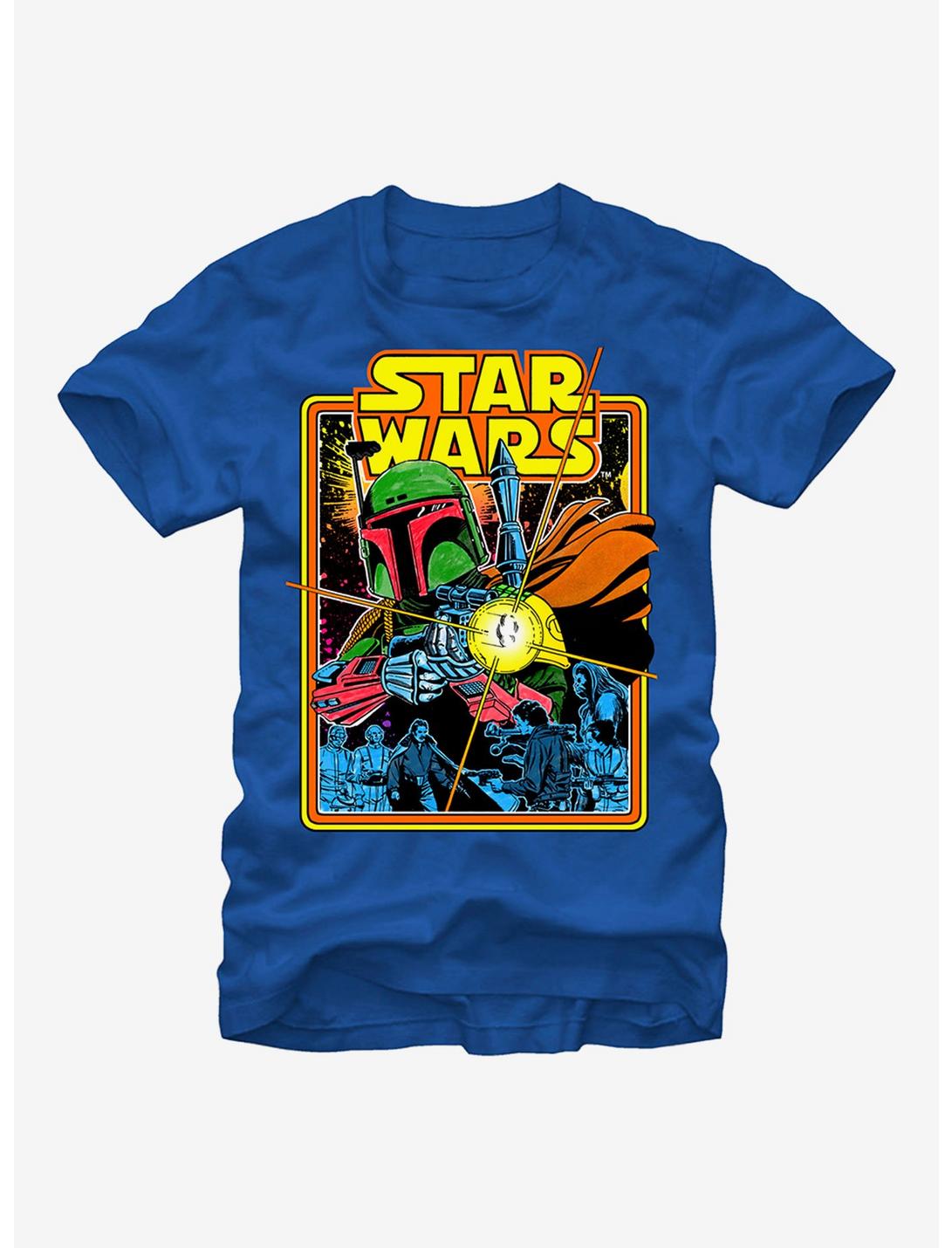 Star Wars Boba Fett Fires T-Shirt, ROYAL, hi-res
