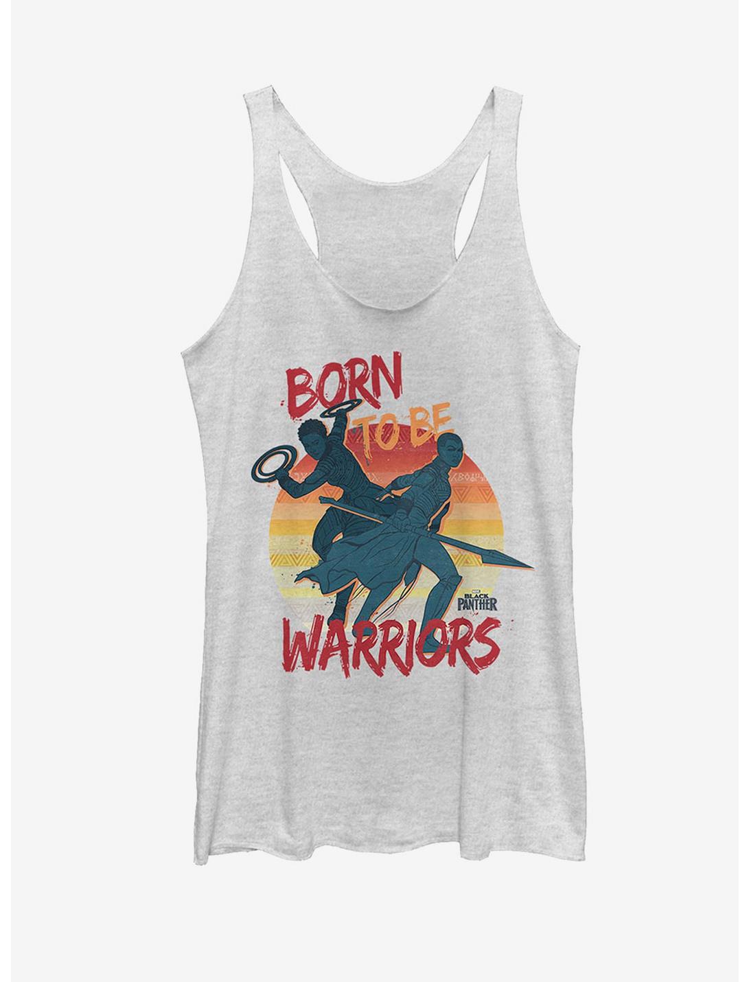 Marvel Black Panther 2018 Born to Be Warriors Womens Tank, WHITE HTR, hi-res