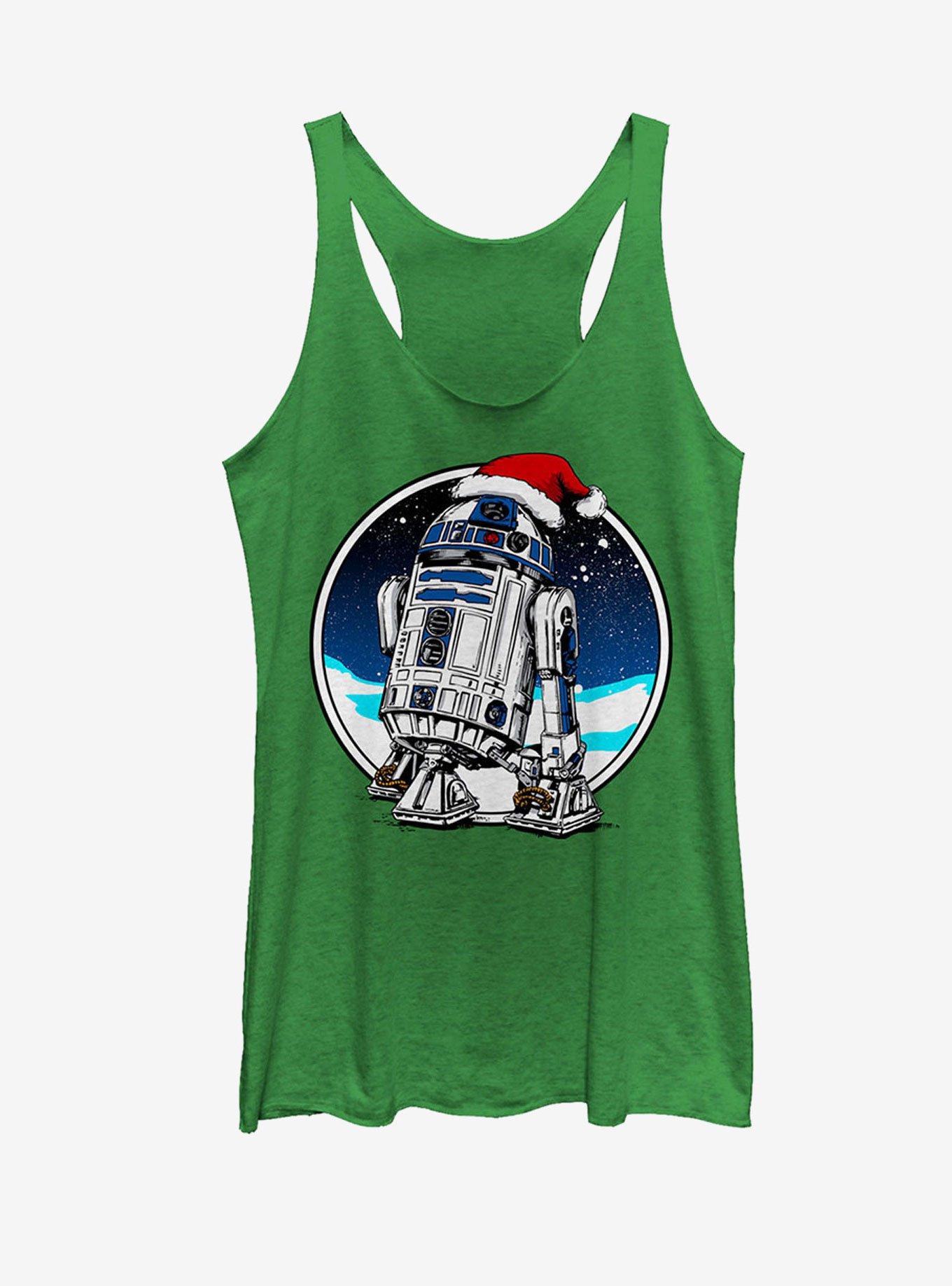 Star Wars Christmas R2-D2 Santa Hat Womens Tank, ENVY, hi-res