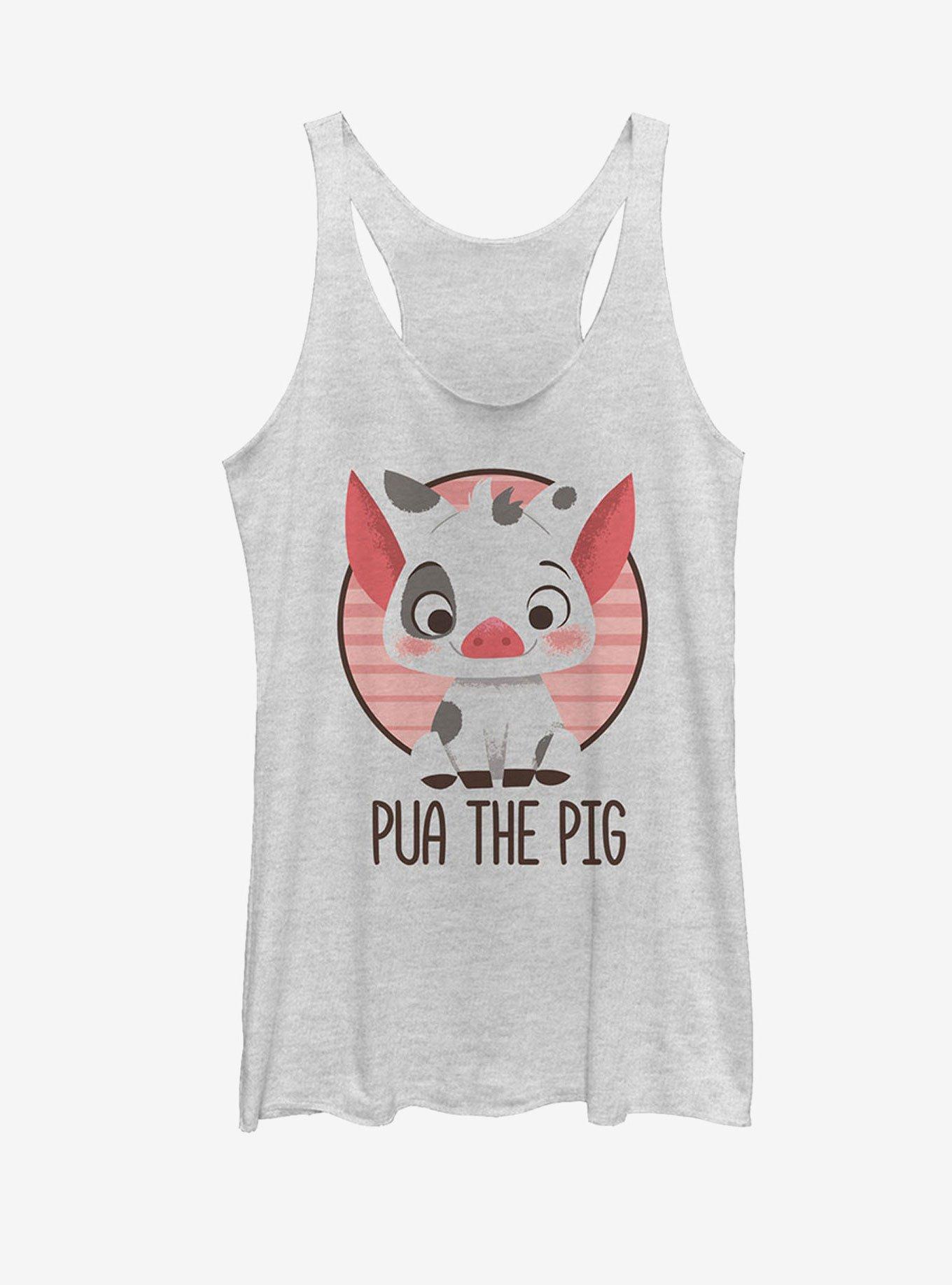 Disney Moana Pua the Pig Womens Tank, WHITE HTR, hi-res