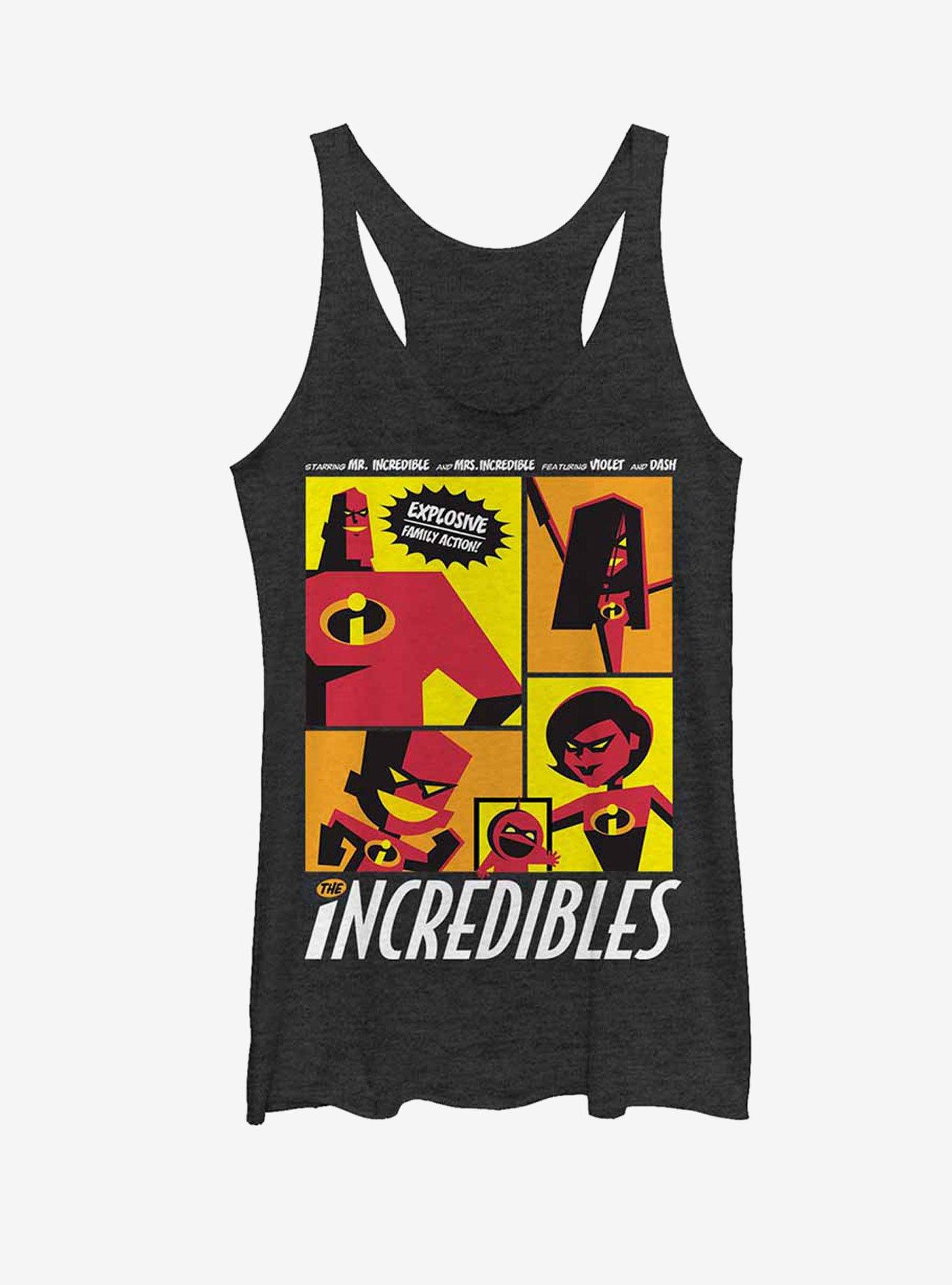 Disney Pixar The Incredibles Starring Explosive Family Action Womens Tank, , hi-res