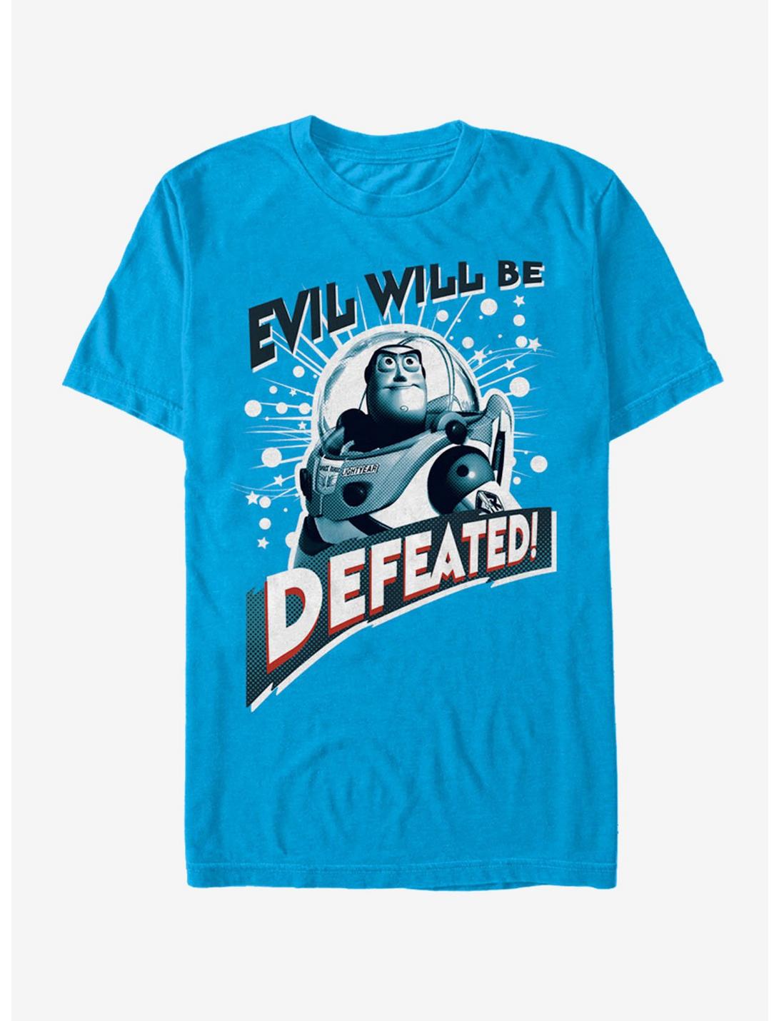 Plus Size Disney Toy Story Buzz Lightyear Defeat Evil T-Shirt, TURQ, hi-res