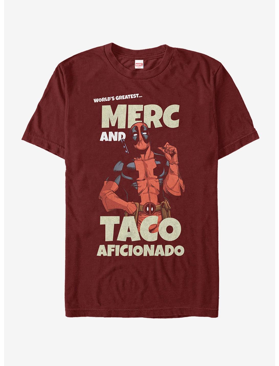 Plus Size Marvel Deadpool Greatest Taco Aficionado T-Shirt, CARDINAL, hi-res