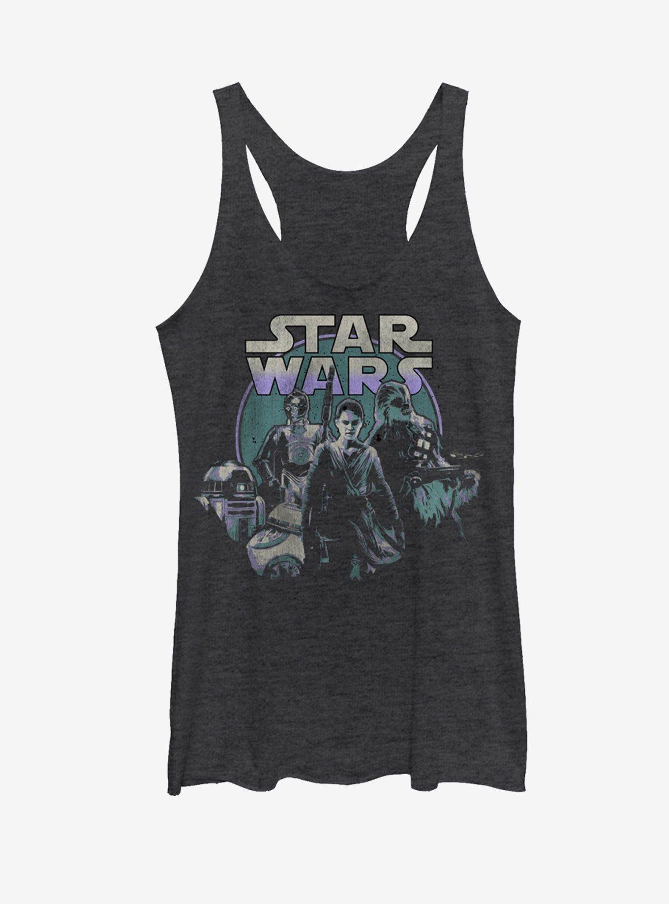 Star Wars The Force Awakens Rey and Droids Womens Tank, , hi-res