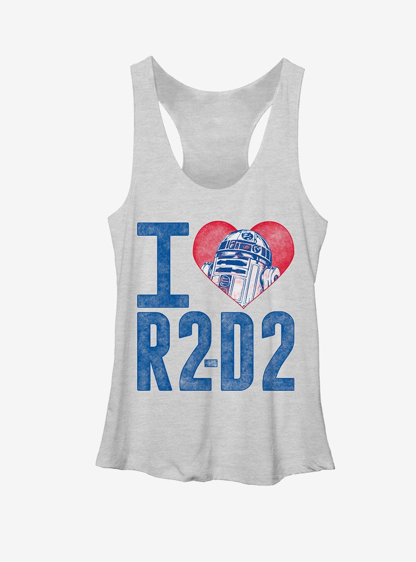 Star Wars I Love R2D2 Womens Tank, WHITE HTR, hi-res