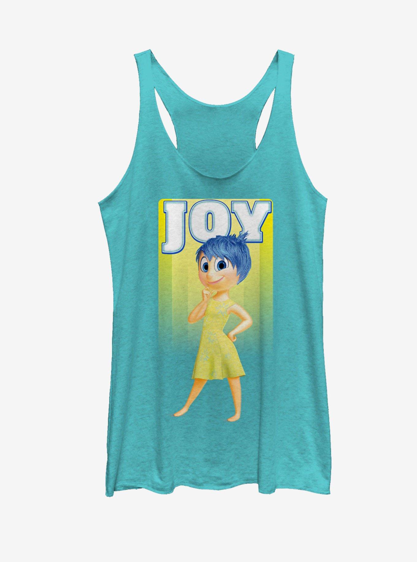 Disney Pixar Inside Out Joy Blue And White Striped Graphic T Shirt