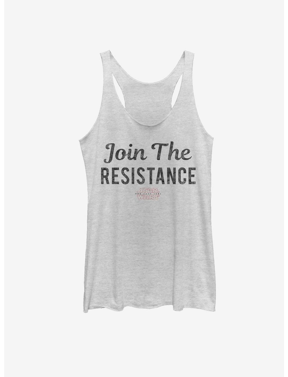 Star Wars Join Resistance Text Womens Tank, WHITE HTR, hi-res