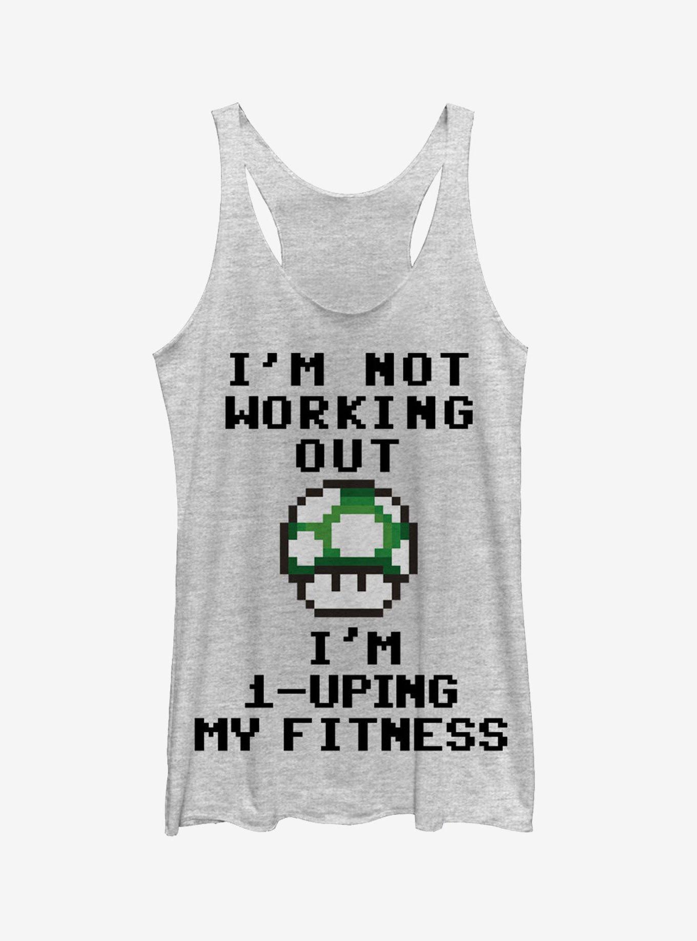 Nintendo Mario 1-Uping Fitness Womens Tank, WHITE HTR, hi-res