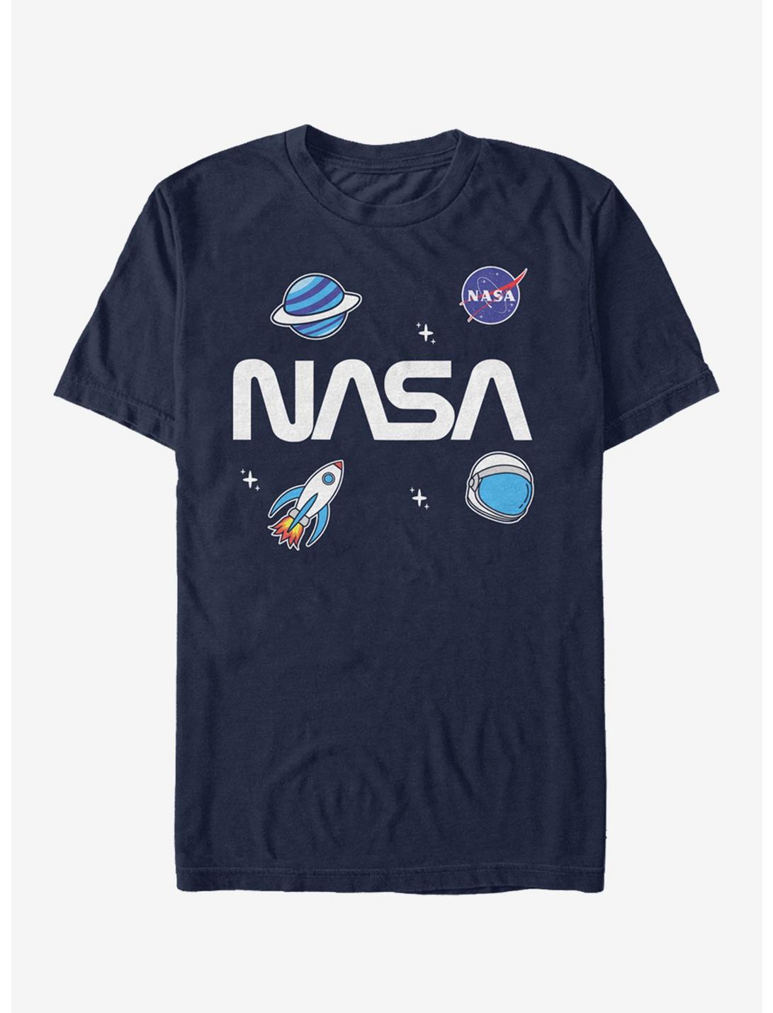 NASA Logo Space Emoji T-Shirt, NAVY, hi-res