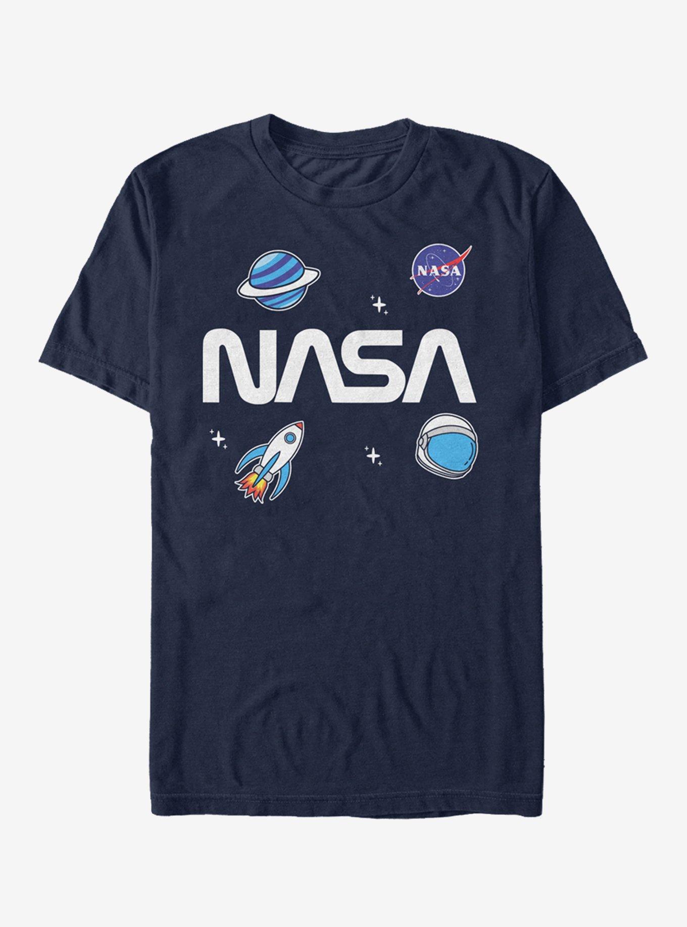 NASA Logo Space Emoji T-Shirt, NAVY, hi-res