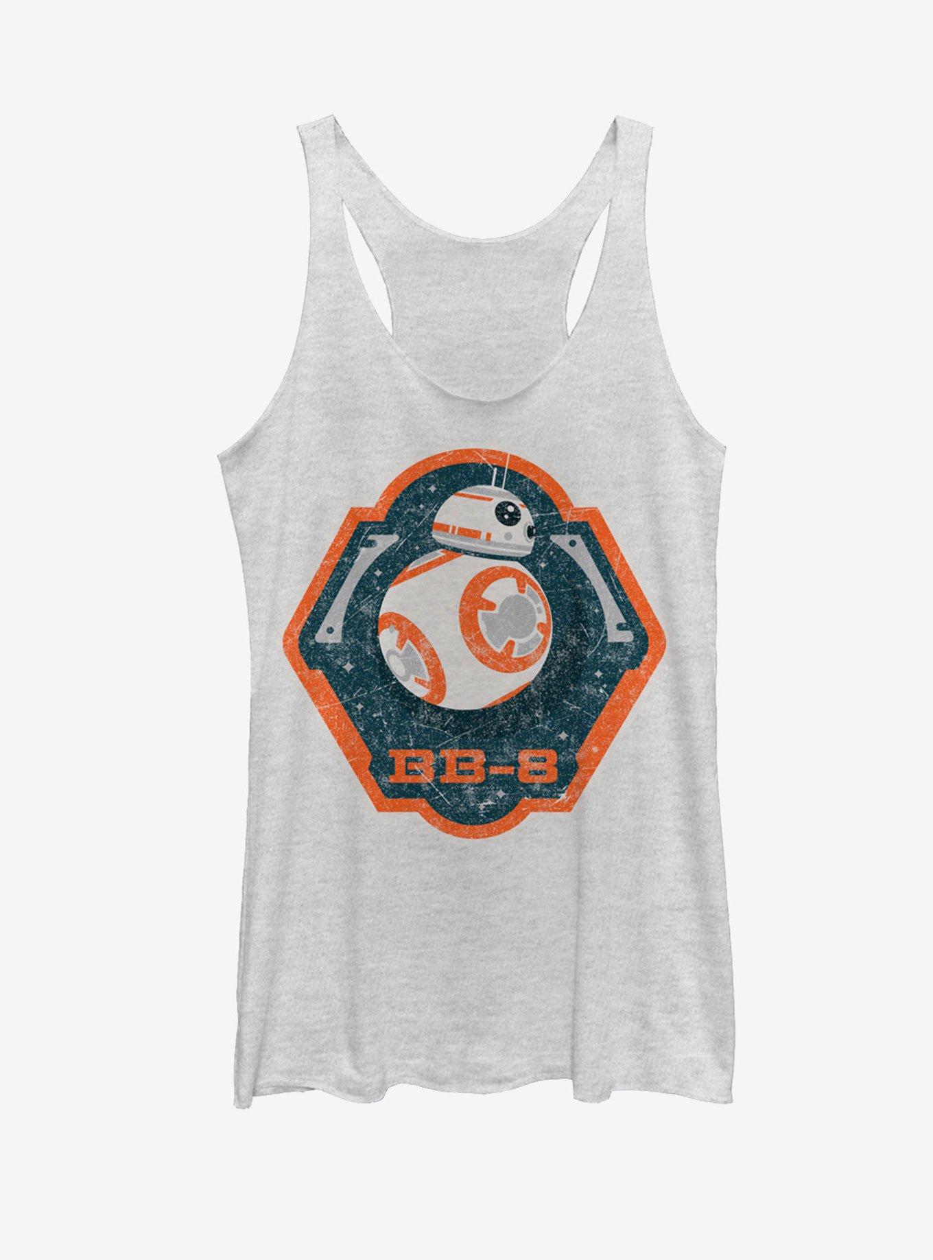 Star Wars BB-8 Badge Womens Tank, WHITE HTR, hi-res