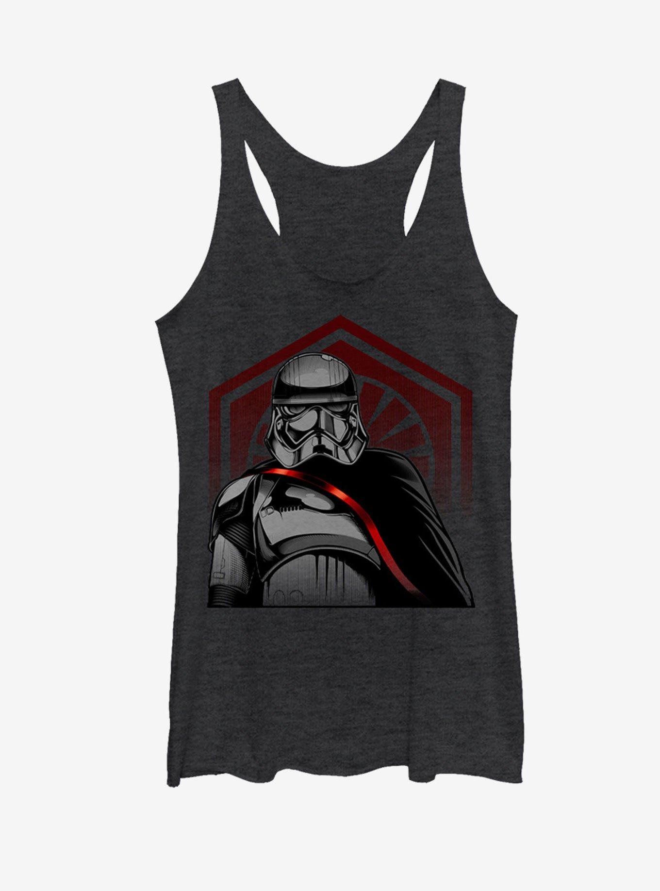 Star Wars Captain Phasma First Order Cape Womens Tank, BLK HTR, hi-res